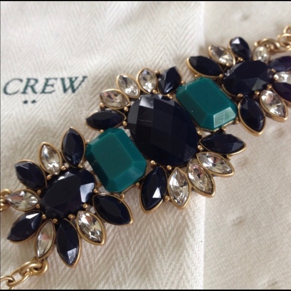 J.CREW Rhinestone Navy & Forest Green Bracelet - Picture 4 of 4